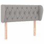 vidaXL Kopfteil mit Ohren Hellgrau 93x23x78/88 cm Stoff