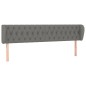 vidaXL Kopfteil mit Ohren Dunkelgrau 203x23x78/88 cm Stoff