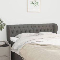 vidaXL Kopfteil mit Ohren Dunkelgrau 163x23x78/88 cm Stoff