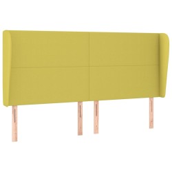 vidaXL Kopfteil mit Ohren Grün 203x23x118/128 cm Stoff
