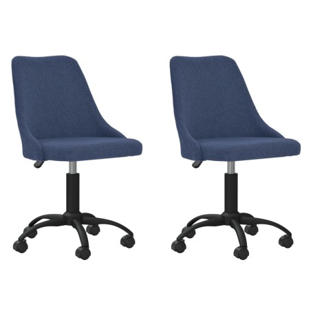 Esszimmerstühle 2 Stk. Drehbar Blau Stoff