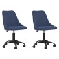 Esszimmerstühle 2 Stk. Drehbar Blau Stoff Esszimmerstühle 2 Stk. Drehbar Blau Stoff