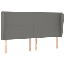 vidaXL Kopfteil mit Ohren Dunkelgrau 183x23x118/128 cm Stoff