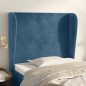 vidaXL Kopfteil mit Ohren Dunkelblau 83x23x118/128 cm Samt