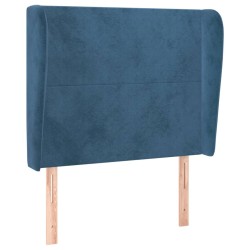 vidaXL Kopfteil mit Ohren Dunkelblau 83x23x118/128 cm Samt