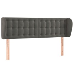 vidaXL Kopfteil mit Ohren Dunkelgrau 147x23x78/88 cm Samt