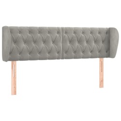 vidaXL Kopfteil mit Ohren Hellgrau 163x23x78/88 cm Samt
