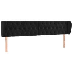 vidaXL Kopfteil mit Ohren Schwarz 183x23x78/88 cm Samt
