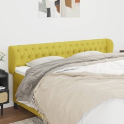 vidaXL Kopfteil mit Ohren Grün 203x23x78/88 cm Stoff