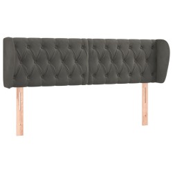 vidaXL Kopfteil mit Ohren Dunkelgrau 163x23x78/88 cm Samt