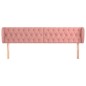 vidaXL Kopfteil mit Ohren Rosa 203x23x78/88 cm Samt