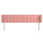 vidaXL Kopfteil mit Ohren Rosa 203x23x78/88 cm Samt