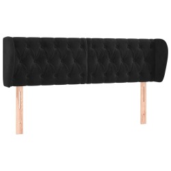 vidaXL Kopfteil mit Ohren Schwarz 147x23x78/88 cm Samt