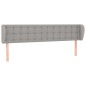 vidaXL Kopfteil mit Ohren Hellgrau 203x23x78/88 cm Stoff