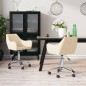 Esszimmerstühle 2 Stk. Drehbar Creme Stoff Esszimmerstühle 2 Stk. Drehbar Creme Stoff