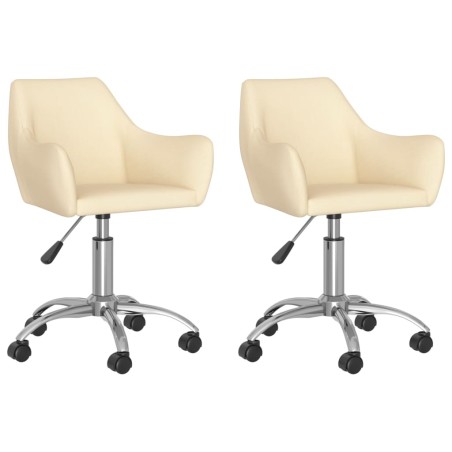Esszimmerstühle 2 Stk. Drehbar Creme Stoff