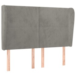 vidaXL Kopfteil mit Ohren Hellgrau 147x23x118/128 cm Samt