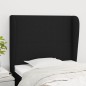 vidaXL Kopfteil mit Ohren Schwarz 93x23x118/128 cm Stoff vidaXL Kopfteil mit Ohren Schwarz 93x23x118/128 cm Stoff