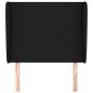 vidaXL Kopfteil mit Ohren Schwarz 93x23x118/128 cm Stoff vidaXL Kopfteil mit Ohren Schwarz 93x23x118/128 cm Stoff
