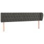 vidaXL Kopfteil mit Ohren Dunkelgrau 183x23x78/88 cm Samt