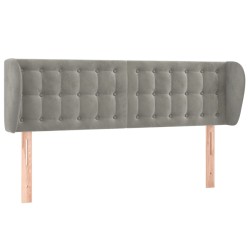 vidaXL Kopfteil mit Ohren Hellgrau 147x23x78/88 cm Samt