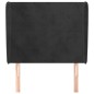 vidaXL Kopfteil mit Ohren Schwarz 93x23x118/128 cm Samt