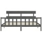 Massivholzbett mit Kopfteil Grau 200x200 cm Massivholzbett mit Kopfteil Grau 200x200 cm
