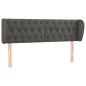 vidaXL Kopfteil mit Ohren Dunkelgrau 147x23x78/88 cm Samt