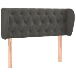 vidaXL Kopfteil mit Ohren Dunkelgrau 93x23x78/88 cm Samt
