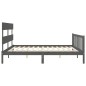 Massivholzbett mit Kopfteil Grau 200x200 cm Massivholzbett mit Kopfteil Grau 200x200 cm