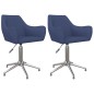 Esszimmerstühle 2 Stk. Drehbar Blau Stoff Esszimmerstühle 2 Stk. Drehbar Blau Stoff