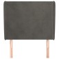 vidaXL Kopfteil mit Ohren Dunkelgrau 83x23x118/128 cm Samt