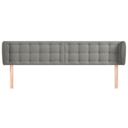 vidaXL Kopfteil mit Ohren Hellgrau 183x23x78/88 cm Samt
