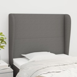 vidaXL Kopfteil mit Ohren Dunkelgrau 103x23x118/128 cm Stoff