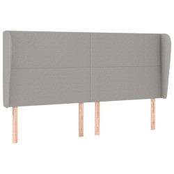 vidaXL Kopfteil mit Ohren Hellgrau 183x23x118/128 cm Stoff