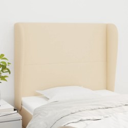 vidaXL Kopfteil mit Ohren Creme 93x23x118/128 cm Stoff