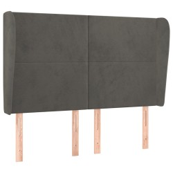 vidaXL Kopfteil mit Ohren Dunkelgrau 147x23x118/128 cm Samt