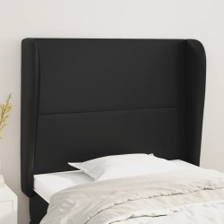vidaXL Kopfteil mit Ohren Schwarz 83x23x118/128 cm Kunstleder