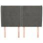 vidaXL Kopfteil mit Ohren Dunkelgrau 147x23x118/128 cm Samt