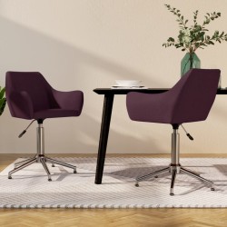 Esszimmerstühle 2 Stk. Drehbar Lila Stoff