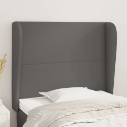 vidaXL Kopfteil mit Ohren Grau 83x23x118/128 cm Kunstleder