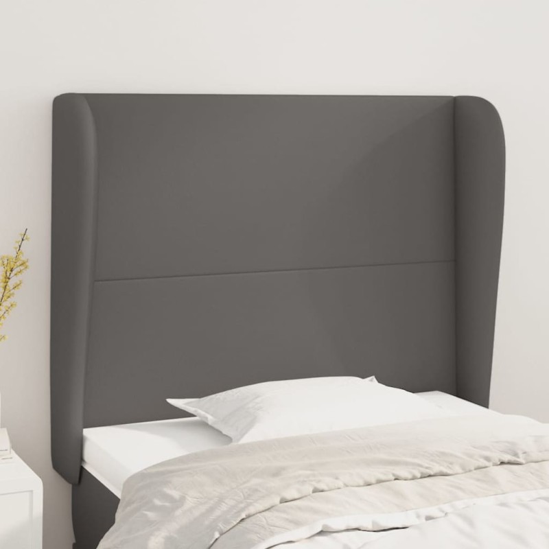vidaXL Kopfteil mit Ohren Grau 83x23x118/128 cm Kunstleder vidaXL Kopfteil mit Ohren Grau 83x23x118/128 cm Kunstleder