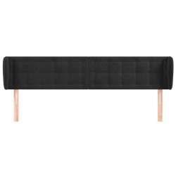 vidaXL Kopfteil mit Ohren Schwarz 183x23x78/88 cm Samt