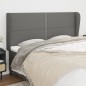 vidaXL Kopfteil mit Ohren Dunkelgrau 203x23x118/128 cm Stoff