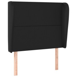 vidaXL Kopfteil mit Ohren Schwarz 93x23x118/128 cm Kunstleder