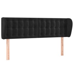 vidaXL Kopfteil mit Ohren Schwarz 147x23x78/88 cm Samt