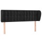 vidaXL Kopfteil mit Ohren Schwarz 147x23x78/88 cm Samt