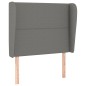 vidaXL Kopfteil mit Ohren Dunkelgrau 103x23x118/128 cm Stoff