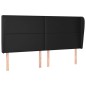 vidaXL Kopfteil mit Ohren Schwarz 163x23x118/128 cm Kunstleder
