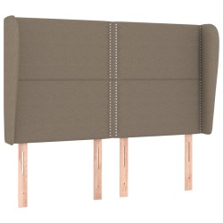 vidaXL Kopfteil mit Ohren Taupe 147x23x118/128 cm Stoff